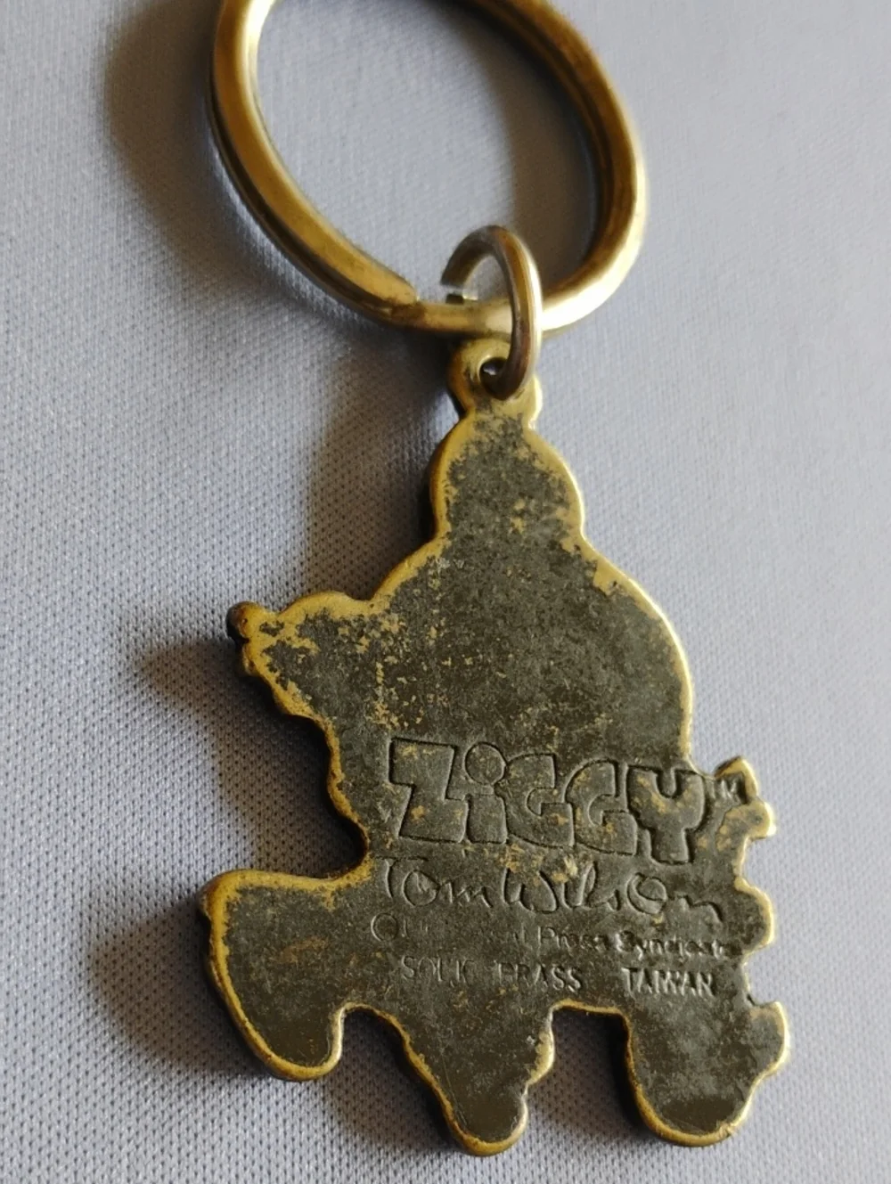 Ziggy by Tom Wilson Brass Metal Keyring